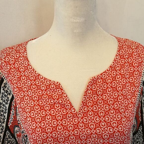 CATO red black white floral batwing sleeve blouse Size L NWT - Picture 4 of 9